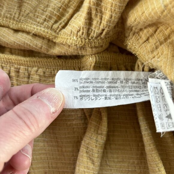 Zara Neutral Micro Floral Tiered Yellow Dress - Picture 3 of 4